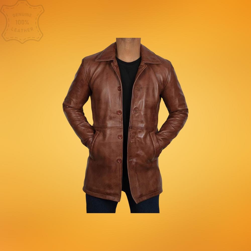 Leather Jacket Men Light Brown - Etsy
