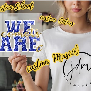 Personalized School Mascot DTF Transfer Custom Retro High School Sports Team Direct to Film Transfer Ready to Press