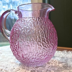 Vintage 1980s Pitcher or Vase in Pink