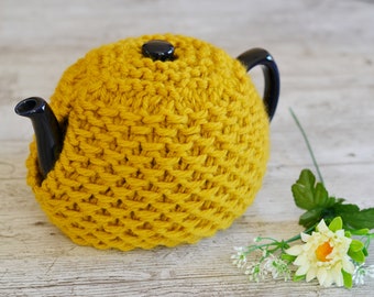 Mustard 4-6 Cup Super Chunky Knitted Teacozy Cover - 24 shades