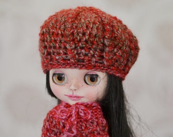 Dolls Tam Hat-ponchoset, poppenponcho, poppenbeanie,