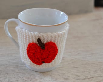 Knitted Apple Mug Hug, Cup Cosy, Coffee Cozy, Other Colours