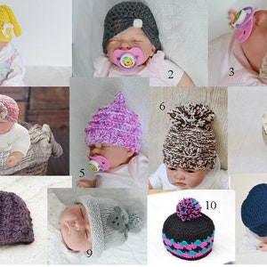 SALE Newborn Baby Hats, Pixie Hats, Elf Hats, Novelty Hats image 1