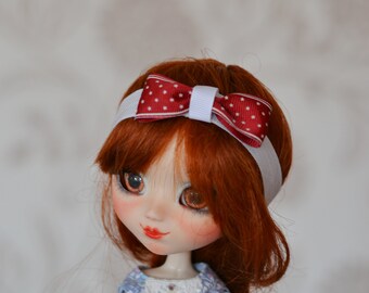 Poppen Navy, Bourgondië, crème sterren Print Bow hoofdband