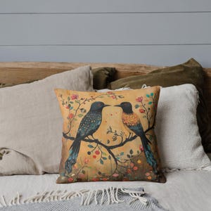 Bird Art Pillow Art Pillow Cushion Cover Art Nouveau Pillow Case Housewarming Gift Ancient Decorative Pillowcase Pillow case
