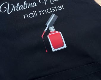 Delantal de salón personalizado: regalo personalizado para estilistas de uñas