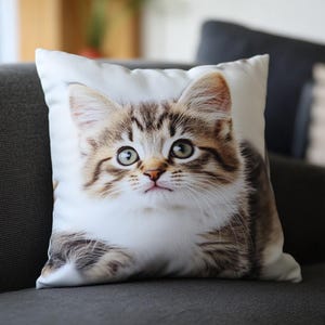 Custom pillow Pillow with your pats Cat pillow gift for friend Funny Gifts Birthday Gift Christmas Gift Custom Realistic PillowCushion Cover