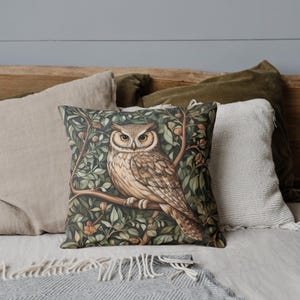 William Morris Eulen Kissen, William Morris Kissenbezug, Jugendstil Kissenbezug, Einweihungsgeschenk, alter dekorativer Kissenbezug, Eulengeschenk