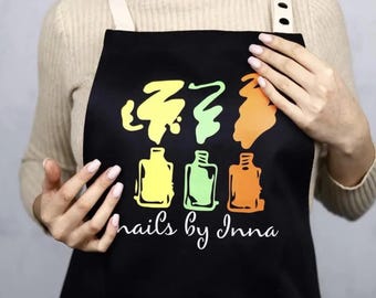 Delantal de manicura personalizado: Delantal de salón personalizado con bolsillos