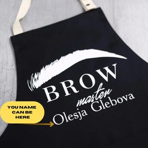 Personalized Brow Master Apron: Custom Text Beauty Salon Apron