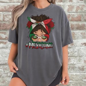 Mexicana Pride T-Shirt: Latina Queen with Mexican Flag Bandana