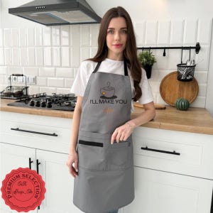 Apron, Custom apron, Personalized Apron, Custom Apron with Your Text, Aprons For Women, Apron Gifts For Her Apron with Pockets Kitchen Apron