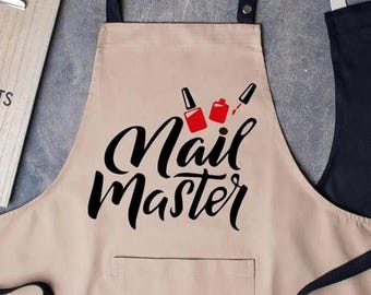Delantal de manicura personalizado: regalo para estilista de salón con texto personalizado