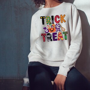 Trick or Treat Hoodie: Colorful Halloween Candy, Spooky Season Pullover