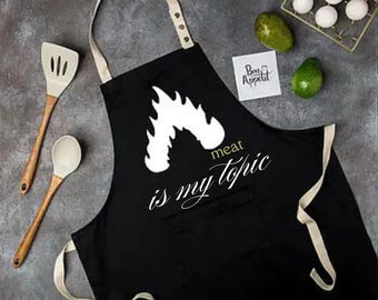 Personalized Apron: Custom Text BBQ Apron with Pockets