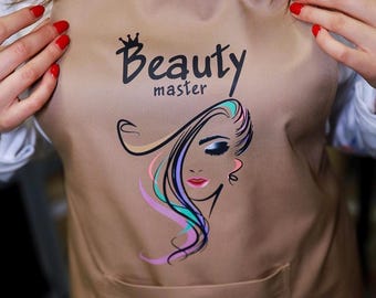 Delantal de belleza personalizado: Delantal de estilista de salón personalizado