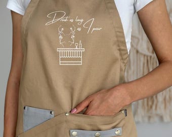 Schort op maat: gepersonaliseerd schort van keperstof met verstelbare bandjes