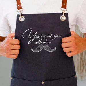 Custom Canvas Apron: Personalized Text/Logo, Cotton Twill with Pockets