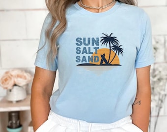 Sun Salt Sand Graphic Tee - Beach Summer Comfort Colors Shirt