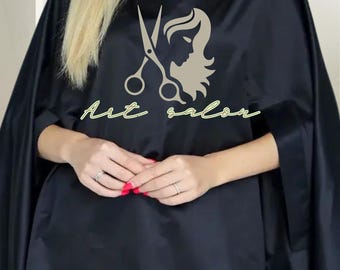 Personalized Hair Salon Cape: Professional Barbershop Gown (63x59 inch)