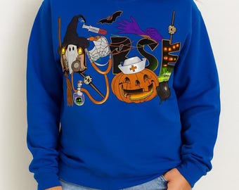 Halloween Nurse Hoodie: Spooky Cauldron Ghost Design
