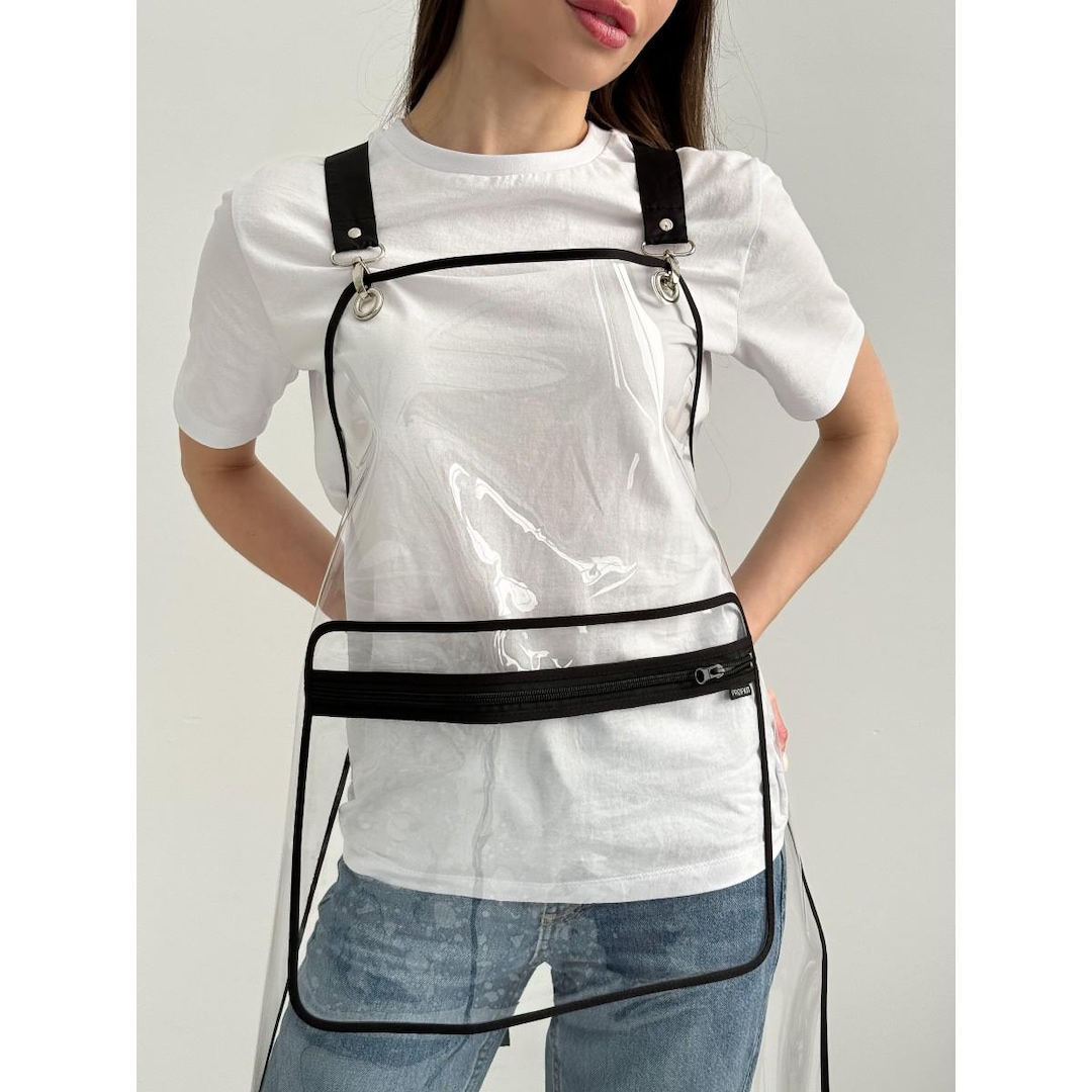 Waterproof Clear Apron: Custom Logo, Salon Apron With Pockets - Etsy
