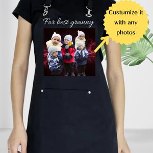 Apron Custom apron Personalized Apron Custom Apron with Your Photo Aprons For Women, Apron Gifts For Her, Apron with Pockets, Granny gift