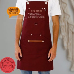 Custom Canvas Apron with Pockets: Personalized Text/Logo