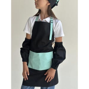 Kids Personalized Apron Custom Embroidery Toddler Apron Cooking Plaid Apron Kids Apron Children’s Baking Apron Family matching apron Apron