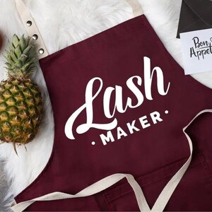 Personalized Lash Artist Apron: Custom Text, Pocket Apron