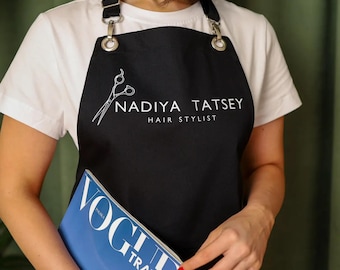Personalized Hair Stylist Apron: Custom Text Salon Apron