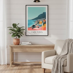 Wooden Framed Poster | cape town poster | A2 A3 | Wall Art | Cape town Art