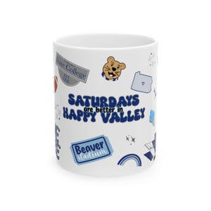 Happy Valley Coffee Mug: State College Wrapped Mugs with Iconic Imagery Available in 11oz & 15oz