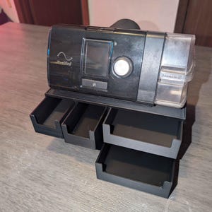 Space-Saving CPAP Stand with Built-In Drawer Storage | CPAP Filters & Accessories Organizer