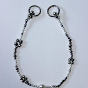 Cadena para billetera o jeans de acero inoxidable y perla
