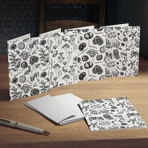Ensemble de cartes de voeux botaniques avec champignons, papeterie élégante pour toutes les occasions, cartes d'art faites main, parfaites pour les mariages, anniversaires, remerciements