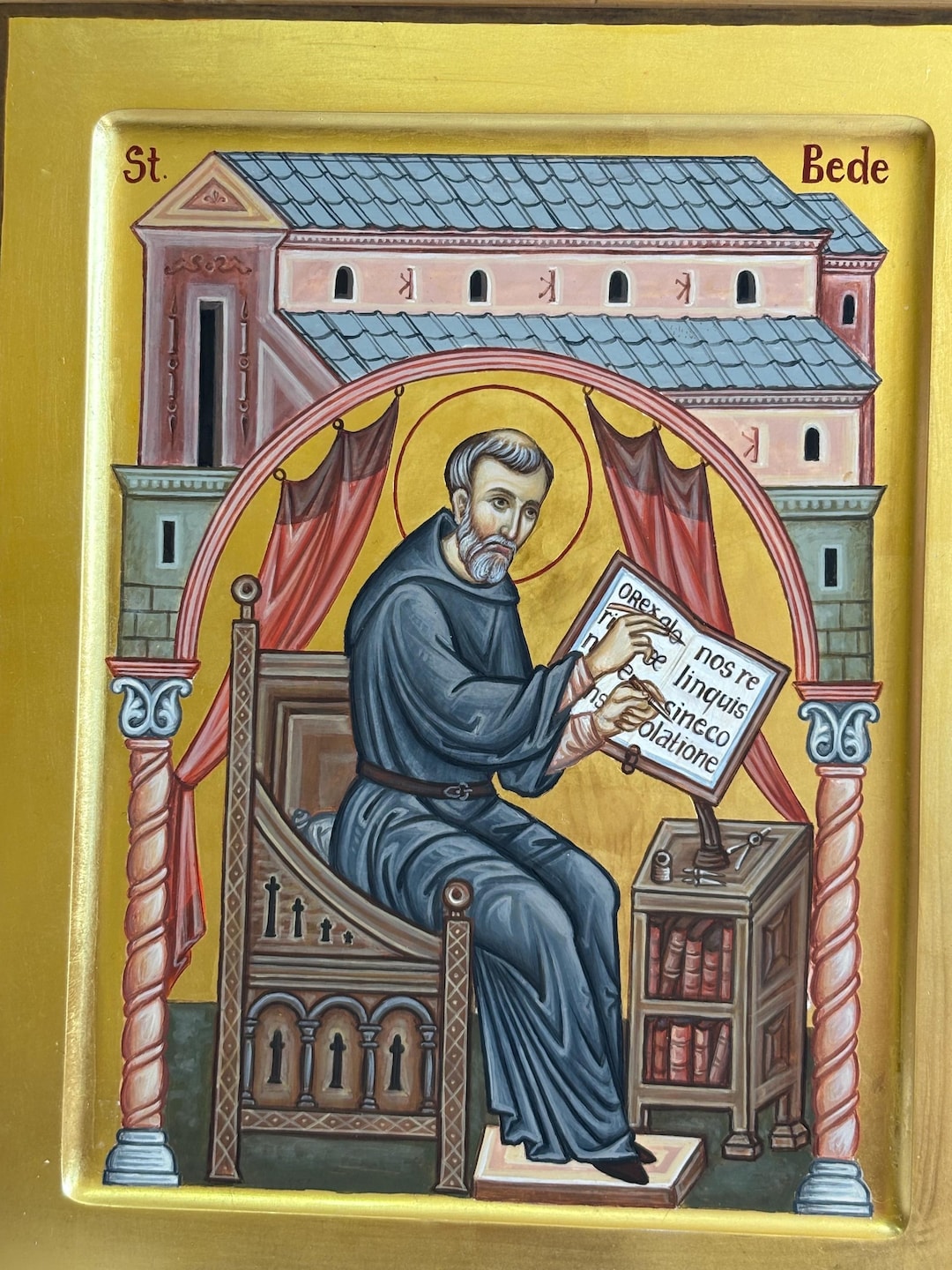 Icon of Saint Bede the Venerable, 20*25*3 см. - Etsy