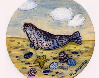 Sailors Valentine Center, ART for Designers Crafters ~ Harbor Seal ~ JL. Munro