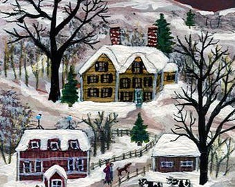 Winter in Cherry Valley - ACEO Original Painting by J.L. Munro