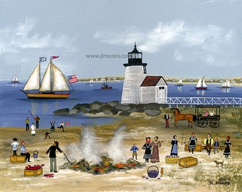 Clam Bake at Brant Point - Limited Edition Print _ by J.L. Munro