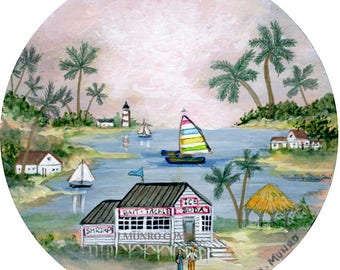 Südliche tropische Gewässer - Sailors Valentine Center, ART für Designer Crafters ~ Mermaid Island ~ JL. Munro