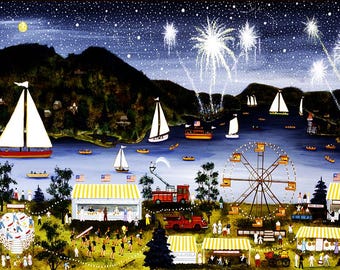 Fireworks on Otsego Lake - Limited Edition Print _ by J.L. Munro
