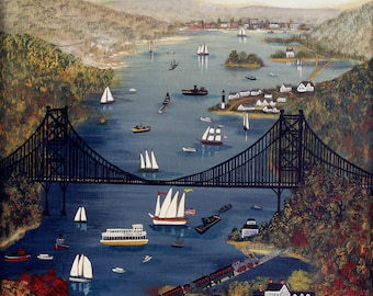 View of the Bear Mountain Bridge- Limited Edition Print _ by J.L. Munro