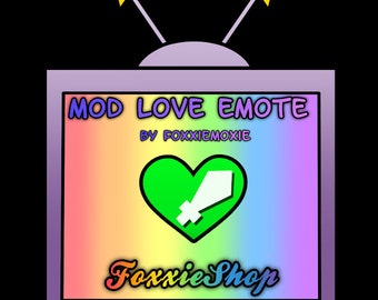 Static PNG Mod Love Heart Emote - for Twitch, Kick, YouTube, etc.