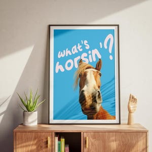 Póster Imprimible de Caballo Divertido con Cita de Humor, Póster Único y Original, Decoración de Interiores para el Hogar