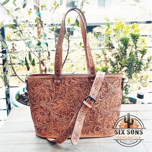 Handmade Purse, Western Leather Purse, Western Tote Bag, Leather Tote Bag, Conceal Carry Purse, Leather Laptop Bag, Leather Shoulder Bag