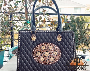 Handmade Purse, Western Leather Purse, Leather Shoulder Bag, Handmade Handbag, Western Tote Bag, Leather Tote Bag, Hand Tooled Leather Purse