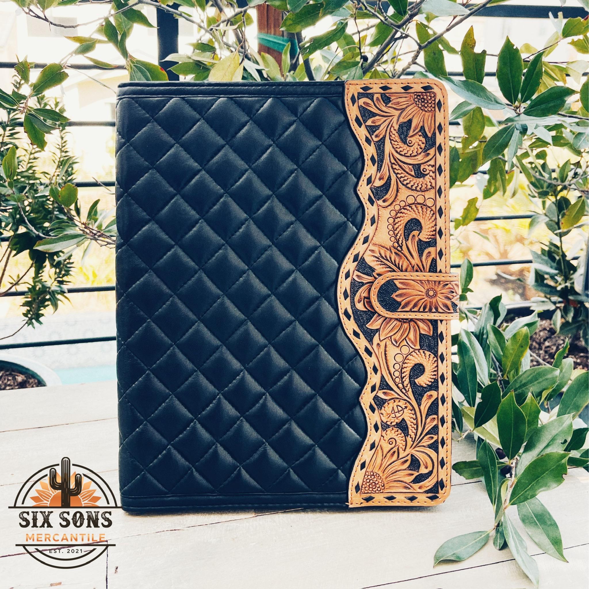 Handmade Legal Pad Portfolio, Legal Pad Cover, Hand Tooled Leather