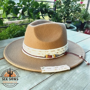 Handmade Fedora Hat, Womens Hat, Western Hat, Handmade Custom Fedora Hat, Brown Fedora, Wide Brim Fedora, Cowboy Hat, Cowgirl Hat