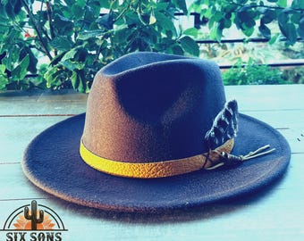 Handgemaakte fedorahoed, dameshoed, westernhoed, handgemaakte aangepaste fedorahoed, grijze fedora, fedora met brede rand, cowboyhoed, cowgirlhoed